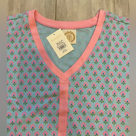 NWT TBBC Colada Holly Hills V-Neck Short Sleeve Printed Cotton Cover-Up Size S - Picture 7 of 10